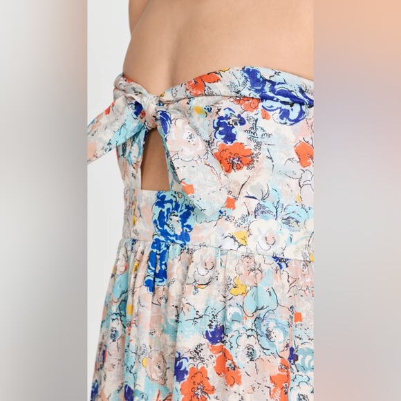 Zimmermann - Clover Tie Front Midi Dress Topaz Peony Floral US 8 / AU 2 / Medium - Picture 11 of 16